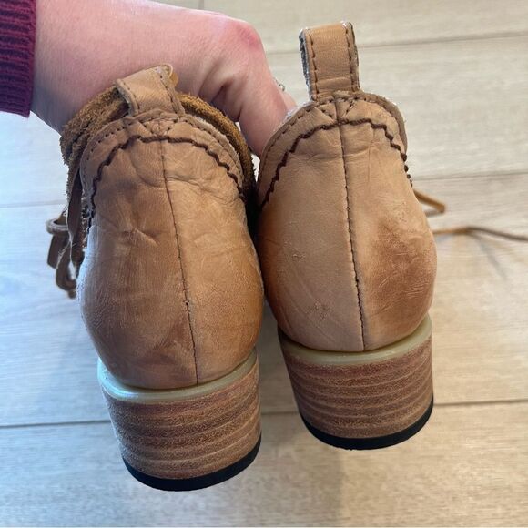 Freebird by Steven Peace Shoe Sandal Lace Up Leather Natural Women’s Size 9 - Picture 7 of 10